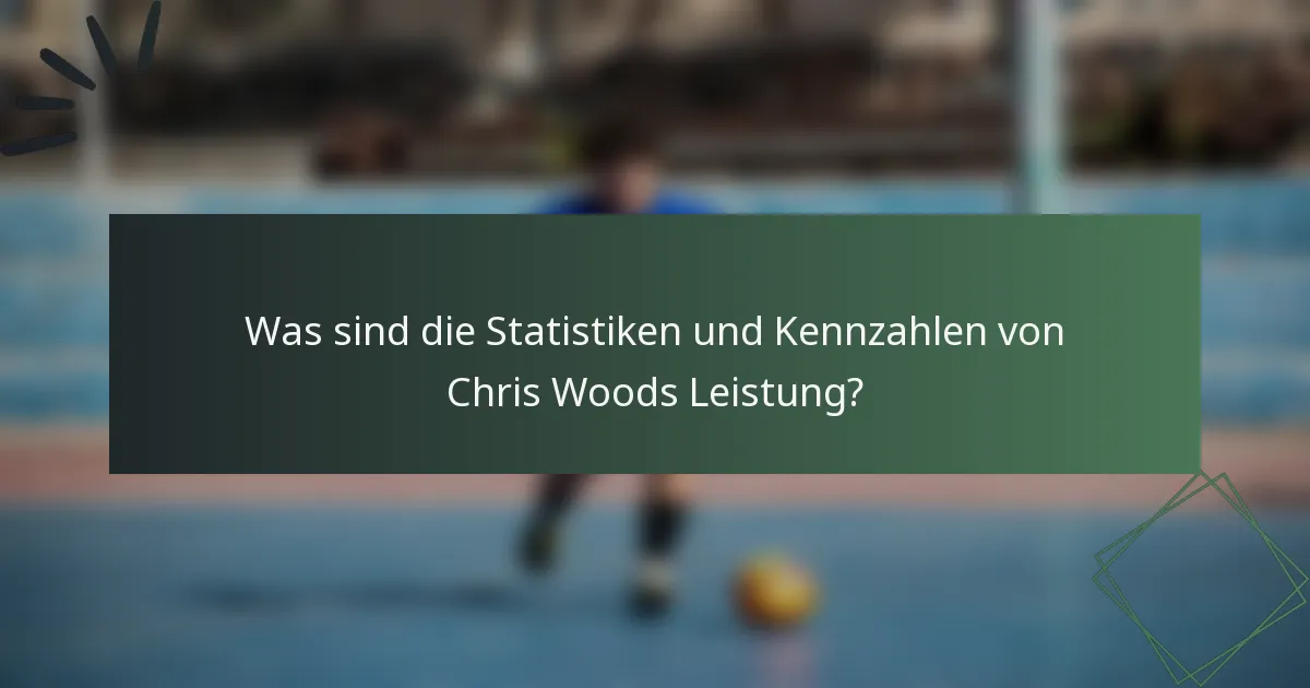 Was sind die Statistiken und Kennzahlen von Chris Woods Leistung?