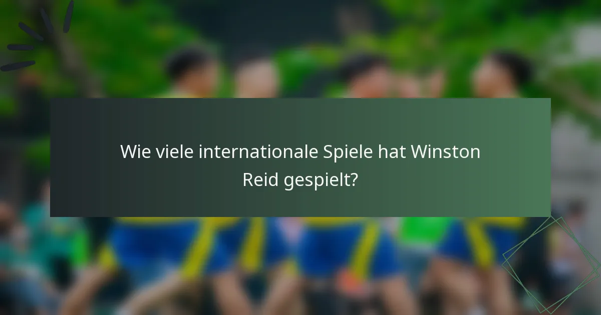 Wie viele internationale Spiele hat Winston Reid gespielt?